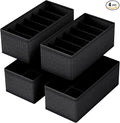 4 PACK Sock Underwear Drawer Organizer Dividers, Collapsible Cabinet Closet Storage Boxes for Clothes, Socks, Lingerie, Underwear, Tie, Belt,Bedroomedroom