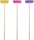 The Original Soft Sweep Magnetic Action Broom Assorted Colors with Natural Finish Wood Handles (2 Brooms)
