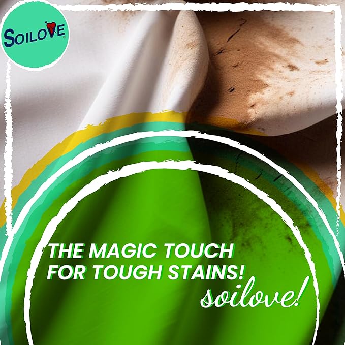 Soilove Laundry Stain Remover Liquid – 6 Bottles (16oz) – Powerful Prewash for Blood, Grease, Ink, Grass, Food, & More – Advanced formula clothes stain remover