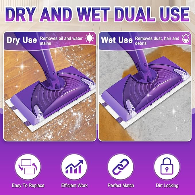 40Pack Mopping Pad Refill for swiffer Wetjet Mop Compatible with swiffer Wet Pads Refill Replacement for swiffer Wet Jet Pads Disposable Multi Surface Floor Mop Pads, Thickness & Absorbent
