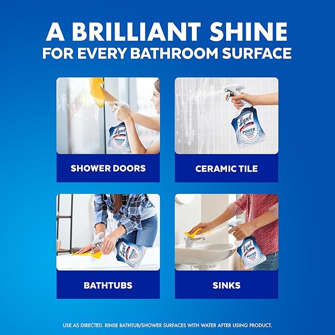 Lysol Power Foaming Bathroom Cleaner,Multipurpose Cleaner For Showers,Bathtubs,Sinks,Disinfectant Spray Kills 99.9% Of Germs,Zero Bleach Cleaning Spray,32 Oz.,(Pack of 3)
