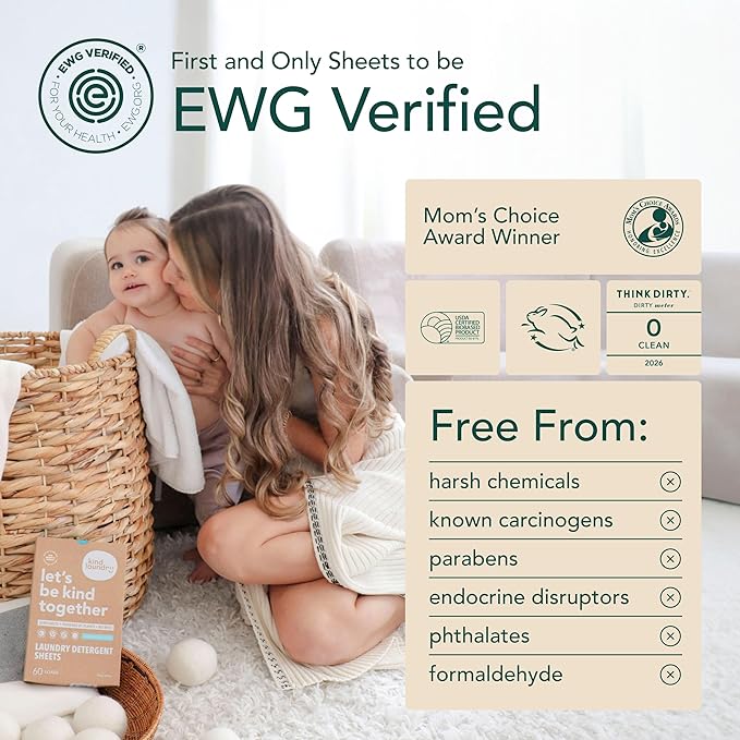 Kind Laundry Detergent Sheets with Stain-Fighting Enzymes - Plant Powered Eco-Friendly Laundry Soap Sheets - Home or Travel Laundry Detergent - Ocean Breeze, 18 Loads (Mom's Choice Award Winner)