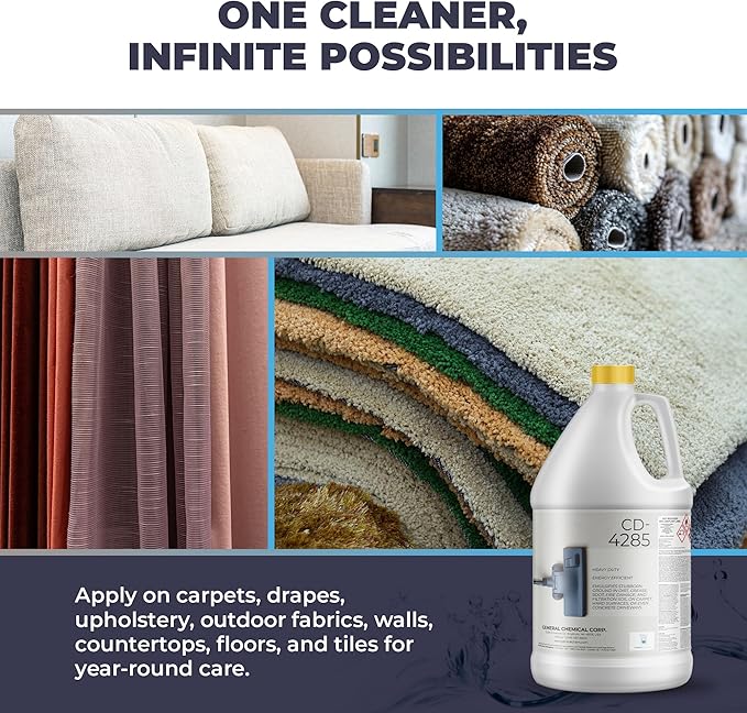 Heavy Duty Carpet Stain Remover CD 4285 - Carpet's Multi-Purpose and Powerful Liquid Solution, Though Cleaning Formula For Homeowners, Pet-owners, Offices and Many More - 1 Gallon Jug