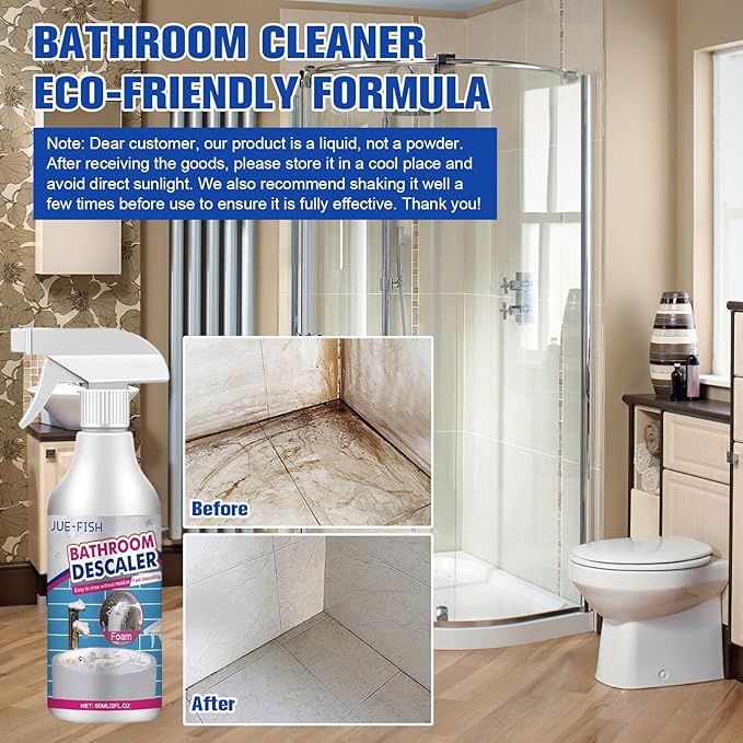 2Pcs Stubborn Stains Cleaner,Limescale Cleaner,Bathroom Foam Cleaner Spray,Bathroom Descaler Cleaner,All-Purpose Bathrooms Descaler Foam Spray