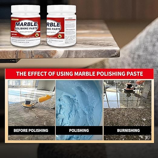 Marble Polishing Paste, Granite Polishing Compound,Marble Polishing Kit, Quartz Cleaner Countertop,Quartz Polish, Granite Sealer and Protectant - Non-Toxic, Streak-Free (2.2LB,1Pce)