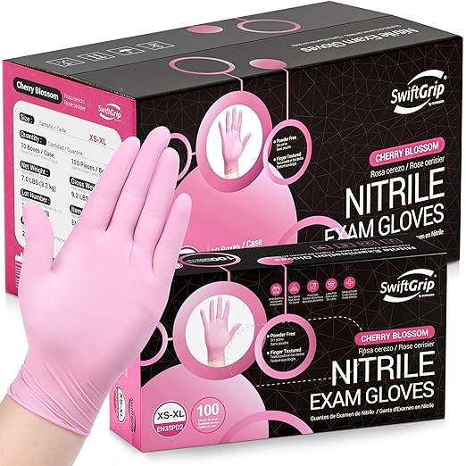 Pink Disposable Gloves, X-Small, Disposable, Latex-Free, Food-Safe, Powder-Free, 1000-ct Case
