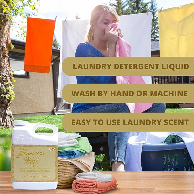 Worldwide Nutrition Bundle Compatible with Tyler Glamorous Wash Diva Laundry Liquid Detergent - Hand and Machine Washable Diva Laundry Detergent - 16 oz, 454-grams Detergent with Keychain