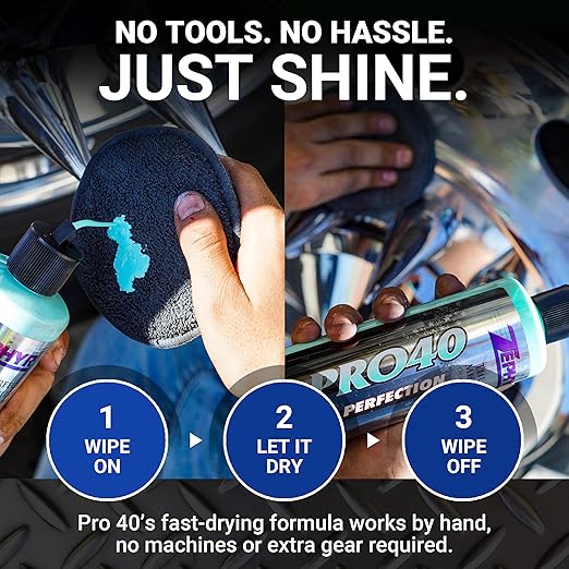 Zephyr Pro-40 The Perfect Metal Polish. for Chrome, Stainless Steel, Aluminum, Brass, Copper, Silver and Magnesium. Made in U.S.A. (16oz)