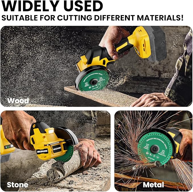 Cordless Cut Off Tool Compatible with DeWalt 20V Max Battery, 18,000 RPM Brushless Motor, 4" Blades (2pcs) with Dust Cover, 1.2mm Max Blade Thickness for Wood/Metal/Plastic【BATTERIES NOT INCLUDED】
