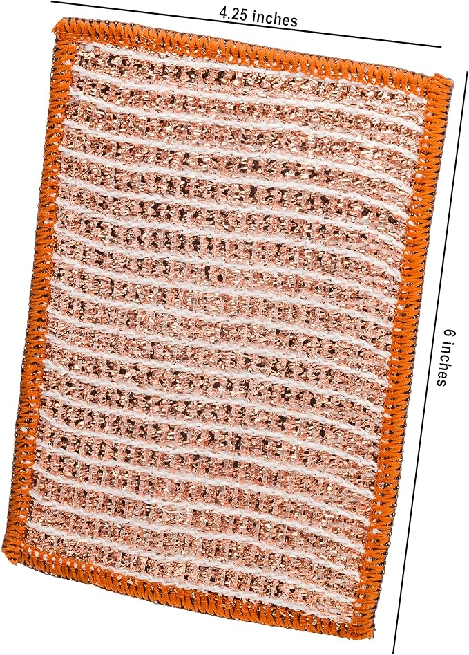 Redecker Copper Cleaning Cloth Dual-Sided Copper & Microfiber Kitchen Scrubber for Pots Pans Stove & Sink 1 Pack 5.7 x 4.1 in Made in Austria