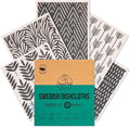 Harps&Seb Swedish Dishcloths for Kitchen Dish Towels - 5 Pack, Non-Scratch Reusable Paper Towels, Super Absorbent Washable Swedish Dish Cloths, No Odor, Biodegradable, Black and White Design