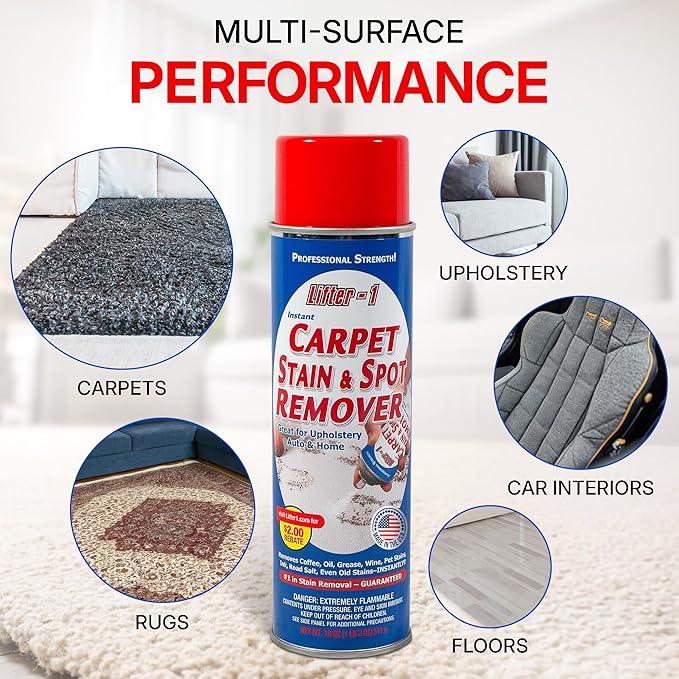 Carpet Spot Remover, Stain and Red wine Remover and Spot Treatment for Oil, Grease, Urine, Cleaning Performance for Rugs, Upholstery, Fabrics Pack of 1