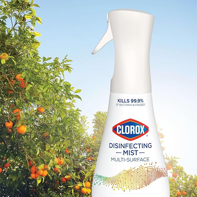Clorox Disinfecting Mist Refill, Multi-Surface Disinfectant, Household Essentials, Lemongrass Mandarin, 16 Fluid Ounces