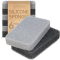6-Pack Silicone Kitchen Scrubbing Sponges, Heavy-Duty, Non-Scratch Kitchen Sponges | Reusable, Odor-Free, Multipurpose Cleaning Sponge for Kitchen, Bathroom, Dishes, Non-Stick Cookware, Countertops