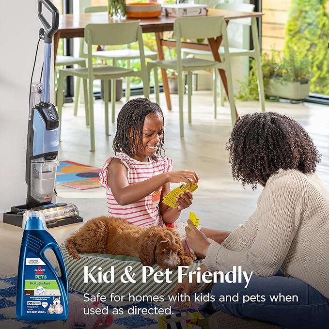 Bissell Multi-Surface Pet Solution with Febreze freshness, For Use in CrossWave and Other Leading Hard Surface and Area Rug Cleaners, 80oz, Dissolves Dirt, grime, and Tough Sticky Messes