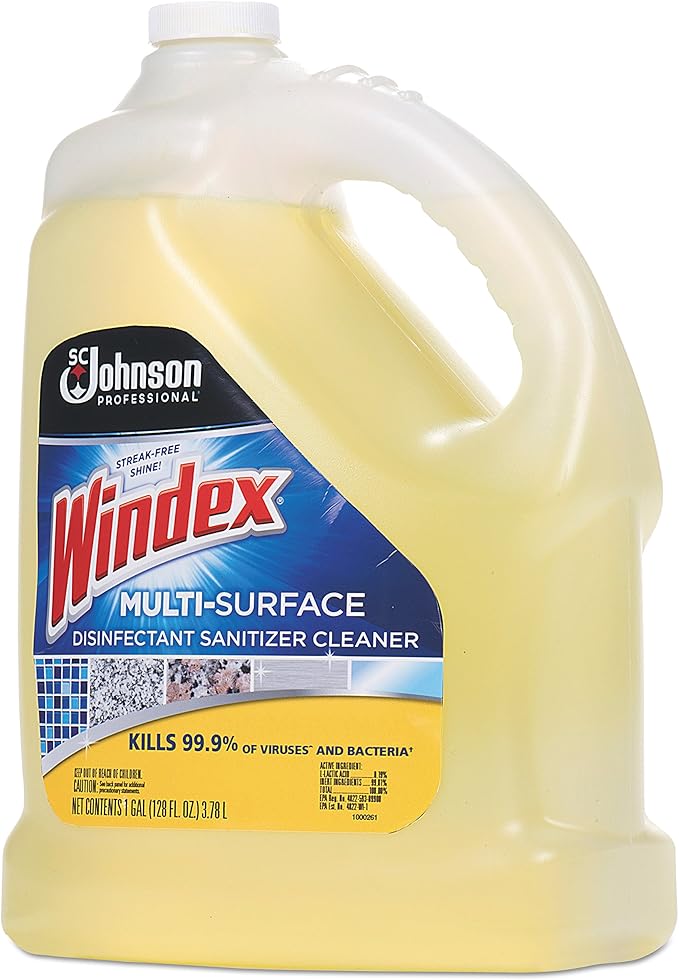 Windex 657067 T Multi-Surface Disinfectant Cleaner, Citrus, 1 gal Bottle (Case of 4)