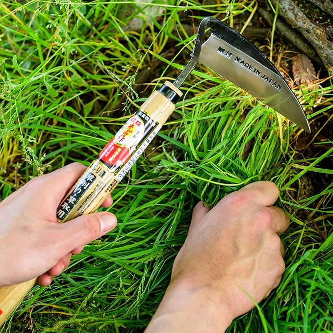 Japanese Gardening Weeding Sickle Left Handed Very Sharp Edge Quick Work[Made in Japan] Garden Hand-held Tools Hand Hoe Weeder