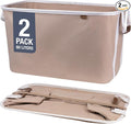 CleverMade Collapsible Laundry Basket Hamper - LUXE Mocha 2-Pack 60L - Space Saving Storage Organizer with Handles Foldable Home Organization
