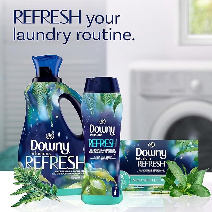 Downy Infusions In-Wash Laundry Scent Booster Beads, REFRESH, Botanical Florals and Birch Water Scent, 24 oz