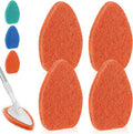 Baderke 4 Pcs Tub Tile Scrubber Cleaning Brush Pads (Without Handle) Brush Non-Scratch Scouring Pads for Shower Bathroom Buildup Toilet Wall Floor (Orange)