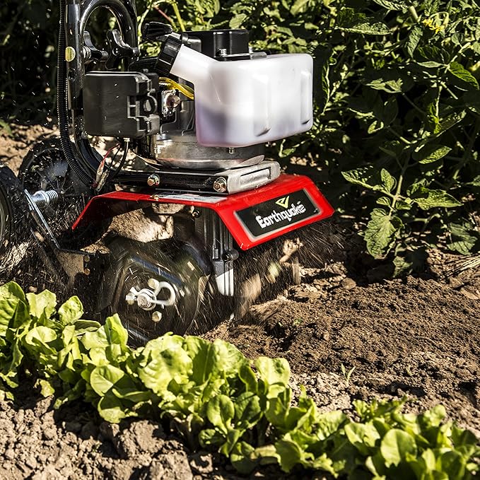 Earthquake 31635 MC33 Mini Tiller Cultivator, Powerful 33cc 2-Cycle Viper Engine, Gear Drive Transmission, Height Adjustable Wheels, 5 Year Warranty,Red