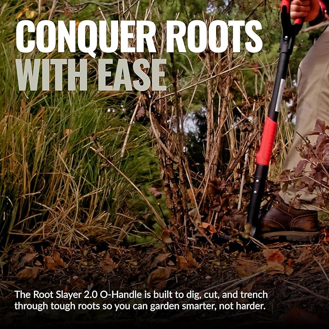 Root Slayer by Radius Garden RS220-001 Heavy Duty Serrated Steel Spade Shovel