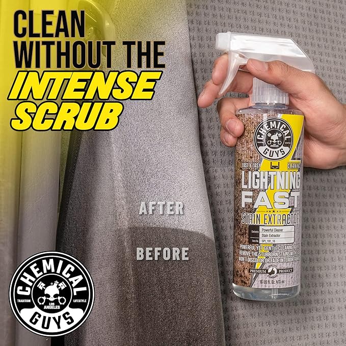 Chemical Guys Lightning Fast Carpet and Upholstery Stain Extractor - Carpet Cleaner, Safe for Fabric, Upholstery, Cars, Home, Office, Furniture, and More, Fresh Scent - 128 oz
