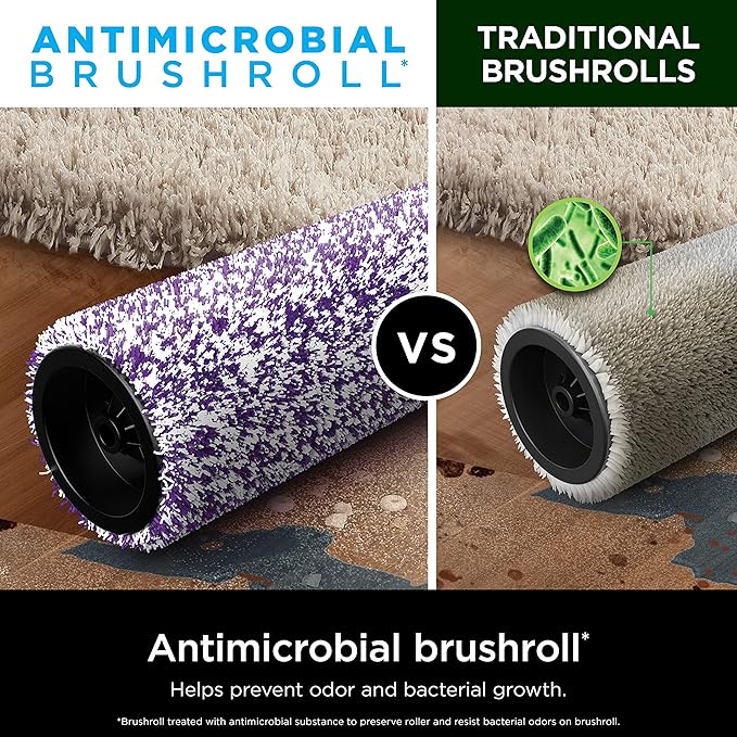 Shark HydroVac Antimicrobial Brushroll* & 2-Pack Filter Bundle, Compatible with All Hydrovac 3-in-1 Multi-Surface Cleaners for All Sealed Hard Floors and Area Rugs, Purple/White, WDB1F2
