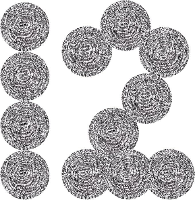 Stainless Steel Scrubber Scrubbing Scouring Pad Sponges Clean Pot Pan and Steel Wool for Kitchen Bathroom