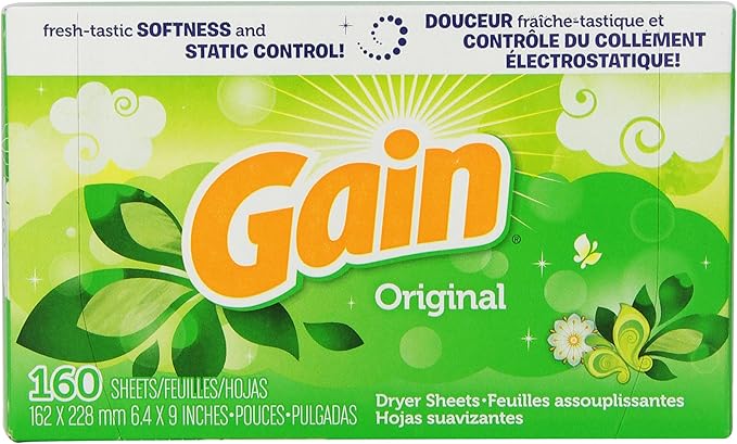 Gain with Freshlock Original Dryer Sheets, 160 Count