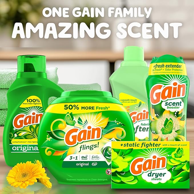 Gain In-Wash Laundry Scent Booster Beads, Original Scent, 24.0 OZ, Fresh Extender + Odor Protection