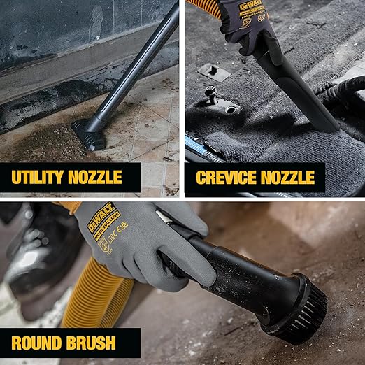 DEWALT 6-Gallon STEALTHSONIC Ultra Quiet Poly Shop Vacuum Wet and Dry with 6 Dust Bags, 5 Peak HP Noise Reduction Wet/Dry Vac for Jobsite, Workshop, and Garage, DXV06P-QTB
