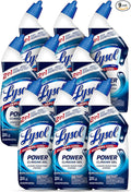 Lysol Toilet Bowl Cleaner, Max Strength Bathroom Cleaning Supplies, Toilet Bowl Cleaner Clinging Gel, Home Essential, Instant Stain Removal, Disinfecting and Deodorizing, Bleach Free, 24 oz (9 ct)