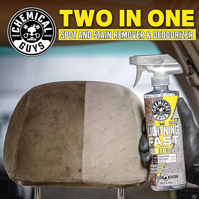 Chemical Guys SPI_191_1602 Lightning Fast Carpet and Upholstery Stain Extractor, (Fabric, Upholstery, & Carpet), Safe for Cars, Home, Office, Furniture & More, 16 fl oz, Fresh Scent (2 Pack)
