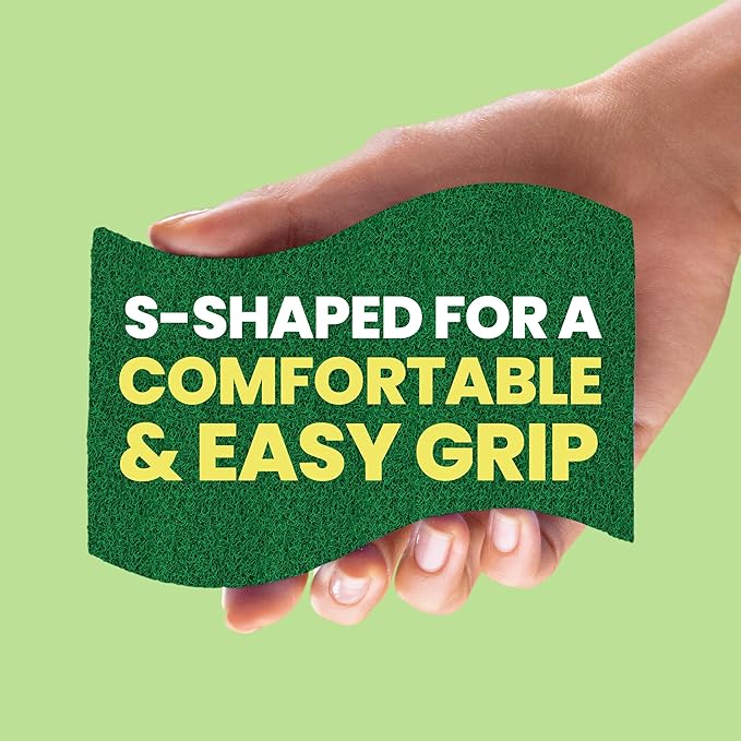 Scotch-Brite Heavy Duty Scrub Sponge, 6 Kitchen Sponges for Tough Messes - Lasts 3X Longer*, Perfect for Cast Iron Skillets & Outdoor Grills, Flexible & Durable Construction (Pack of 6)