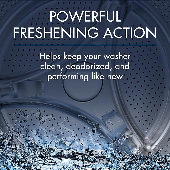 Glisten Washing Machine Cleaner & Freshener Deodorizer for All Top Load and Front Load Washers and HE Machines, Made in the USA, Fresh Scent, 9 Tablets (Pack of 12)