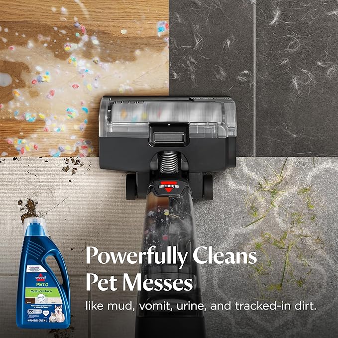 Bissell Multi-Surface Pet Solution with Febreze freshness, For Use in CrossWave and Other Leading Hard Surface and Area Rug Cleaners, 80oz, Dissolves Dirt, grime, and Tough Sticky Messes