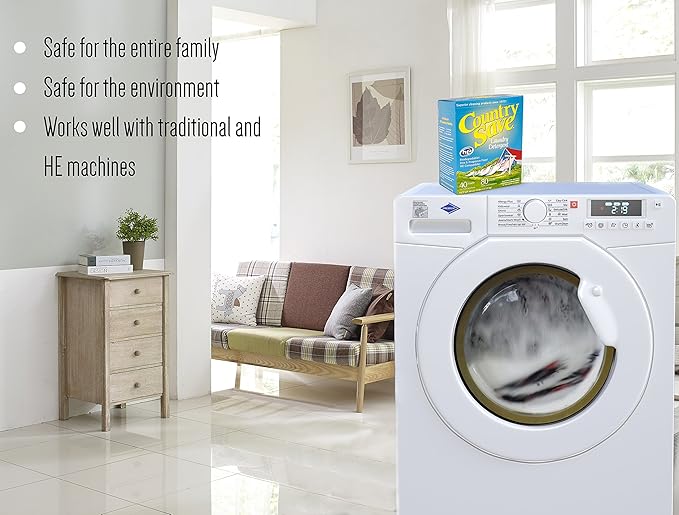 Country Save Laundry Detergent Powder Natural - HE Natural Powdered Laundry Detergent Clear & Free of Chemicals - Sensitive Washing Eco HE Laundry Detergent Safe for Babies (5 Pound (Pack of 1))