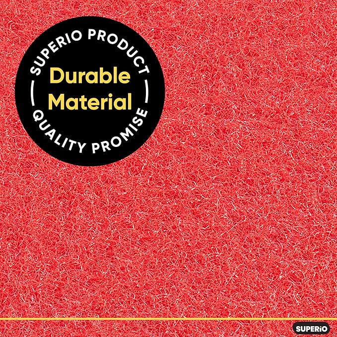 Scouring Pad Non-Scratching Scrubber Non-Scratch Cleaning Scrub Pads Heavy Duty Scouring Pad Reusable Kitchen Scrubbing Pad Pack of 24 Red, by Superio