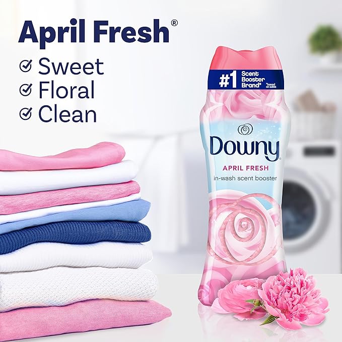 Downy April Fresh In-Wash Laundry Scent Booster Beads,24 oz,laundry scent beads,Long-lasting Freshness,(Pack of 2)