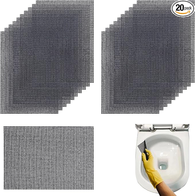 20Pcs Cleaning Screens for Toilets Cleaner Hard Water 5.5 x 4 Inch Flexible Scrubbing Pads for Household Cleaning Scouring Mesh Pad for Remove Grills Carbon Rust Scale (20)