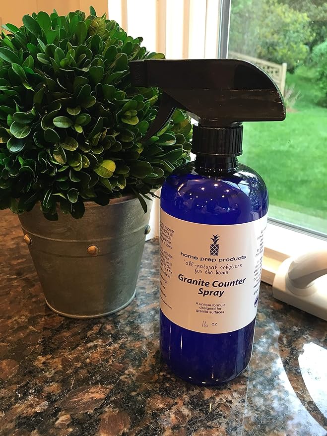 Natural Granite Cleaner for daily use; Degreases and Cleans to a streak free shine made with Therapeutic Grade Essential Oils, Non-Toxic, versatile all around the house cleaner