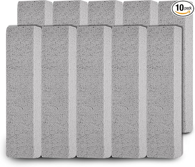 10 PCS Scouring Stick, Pumice Stone for Toilet Bowl Cleaning, Scouring Stick Remove Toilet Bowl Hard Water Rings, Calcium Buildup and Rust Suitable for Cleaning Household Bath Kitchen Pool Stove Grill