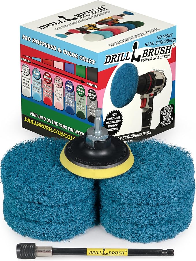 Kitchen Accessories - Cleaning Supplies - Drill Brush - Spin Scrubber - Oven Cleaner - Stove Top Cleaner - Pots and Pans - Kitchen Sink - Hard Water Stain Remover - Drill Attachment Power Scrubber