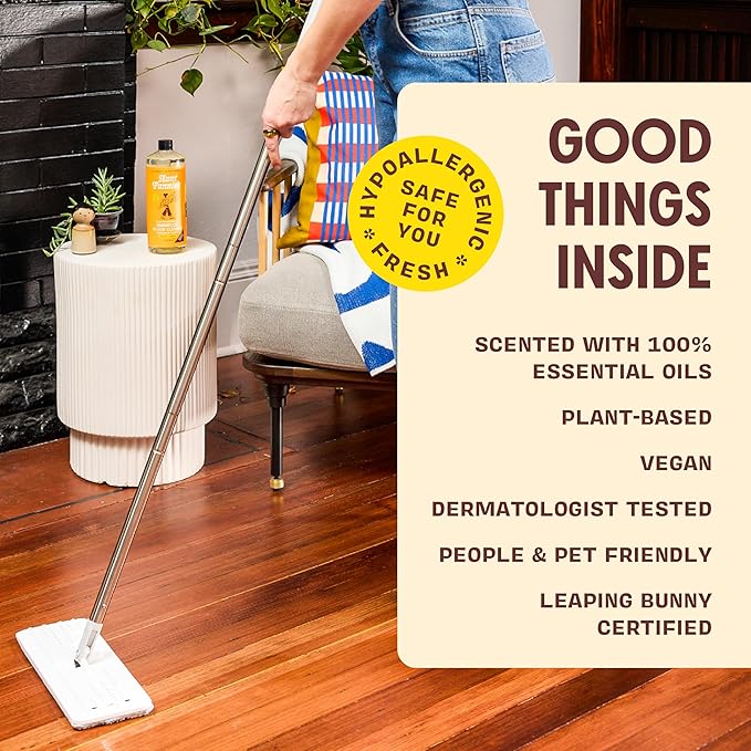 Aunt Fannie's Ultra Concentrated Hardwood Floor Cleaner, Vinegar-Free Plant Based Solution for Mopping, Bright Lemon Scent, 32 oz. (Pack of 3)