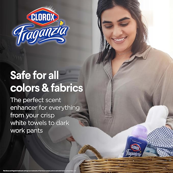 Clorox Fraganzia Laundry Scent Booster Crystals, In-Wash Fragrance Beads for Fresh-Smelling Clothes & Linens, Safe for All Fabrics & Colors, Lavender with Eucalyptus, 18 Oz, 2 Pack