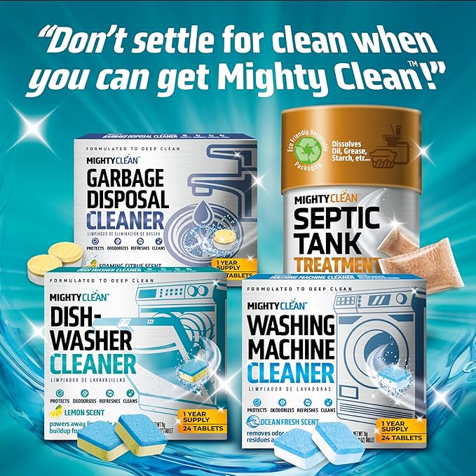Dishwasher Cleaner And Deodorizer 24 Pack - 1 Year Supply Deep Clean Dishwasher Cleaner Tablets, Septic Safe Dishwasher Cleaning Tablets, Dish Washer Cleaner To Remove Limescale, Mineral Buildup, Odor