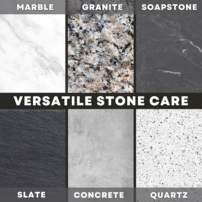 Soapstone Spray Cleaner - Safely Clean Soap Stone, Slate, Granite, Quartz, Marble, Concrete - Food Safe - Natural Ingredients - Fresh Orange & Lemon Scent Eliminates Odors - Made in USA