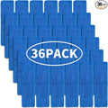 Matthew 18'' 36 Pcs Microfiber Mop Replacement Pads for Wet Dry Multi-Surface Floor Reusable Home Commercial Cleaning Refills,Machine Washable Compatible with Bona Mop&Any Microfiber Flat Mop Blue