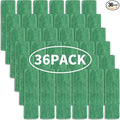 Matthew 18'' 36 Pcs Microfiber Mop Replacement Pads for Wet Dry Multi-Surface Floors Reusable Home Commercial Cleaning Refills,Machine Washable Compatible with Bona Mop&Any Microfiber Flat Mop Green